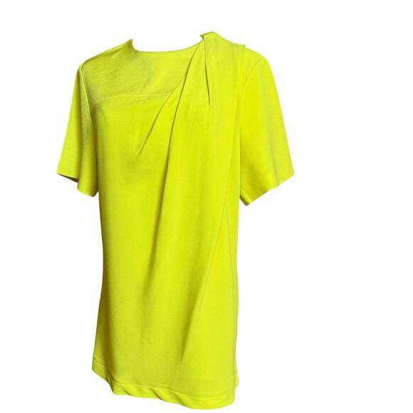 Alexander Wang Draped T-Shirt in Yellow Size 8 Short Sleeves Zipper on Shoulder - Picture 6 of 11